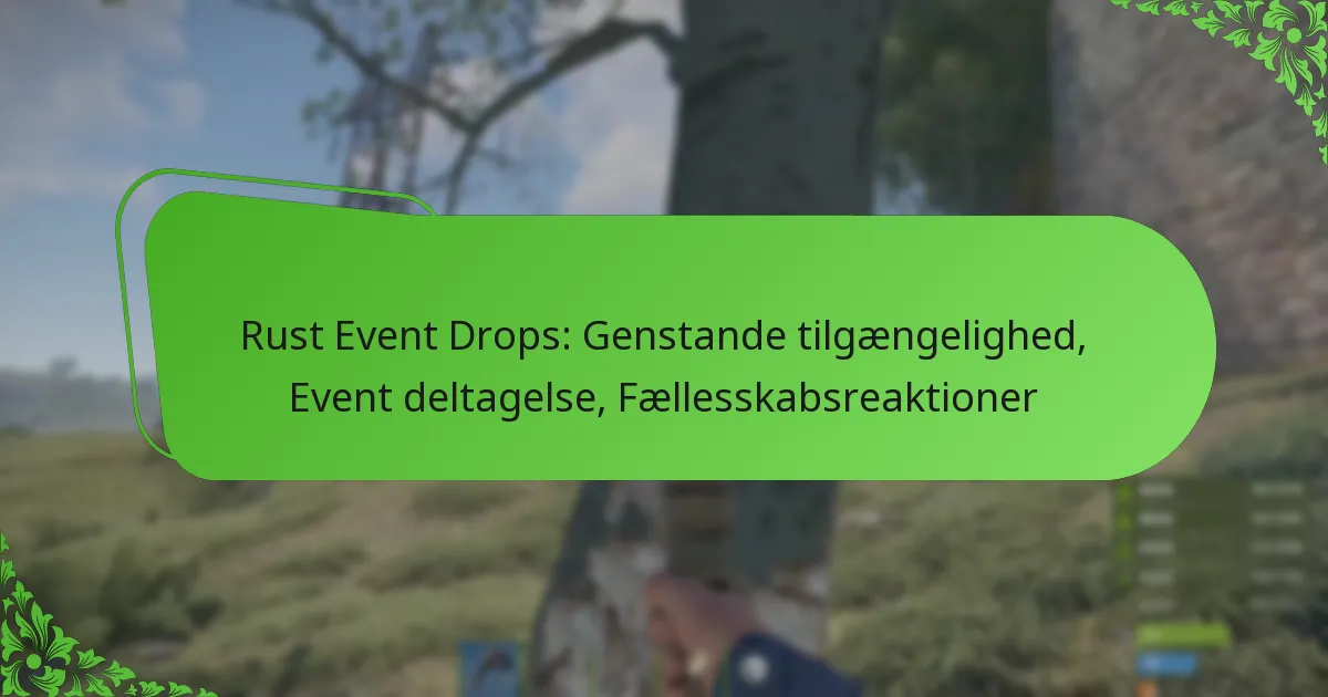 Rust Event Drops: Genstande tilgængelighed, Event deltagelse, Fællesskabsreaktioner