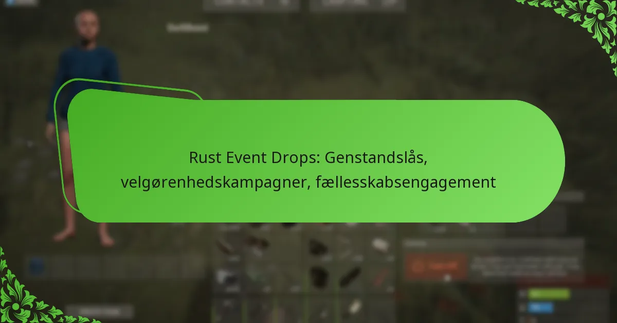 Rust Event Drops: Genstandslås, velgørenhedskampagner, fællesskabsengagement