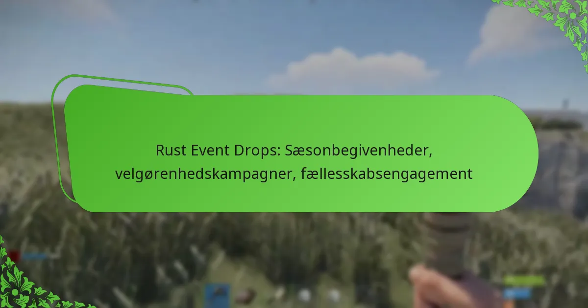 Rust Event Drops: Sæsonbegivenheder, velgørenhedskampagner, fællesskabsengagement