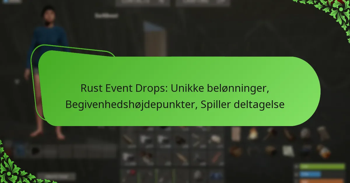 Rust Event Drops: Unikke belønninger, Begivenhedshøjdepunkter, Spiller deltagelse