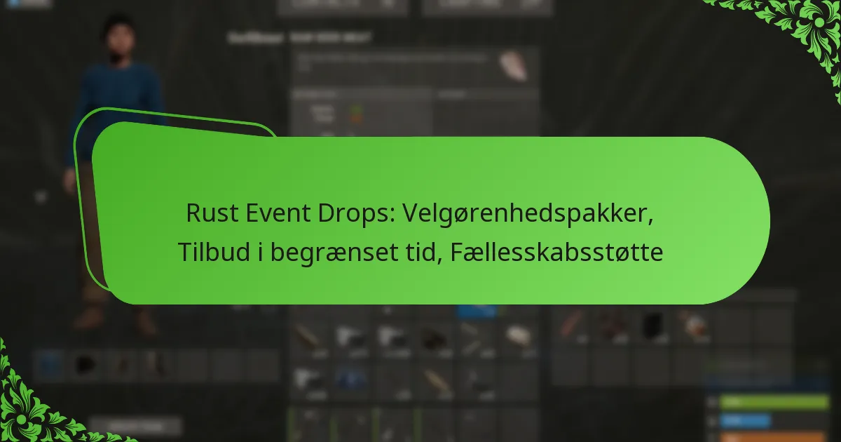 Rust Event Drops: Velgørenhedspakker, Tilbud i begrænset tid, Fællesskabsstøtte