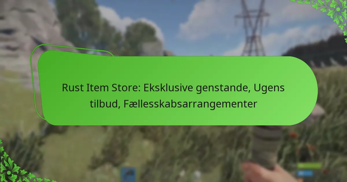 Rust Item Store: Eksklusive genstande, Ugens tilbud, Fællesskabsarrangementer