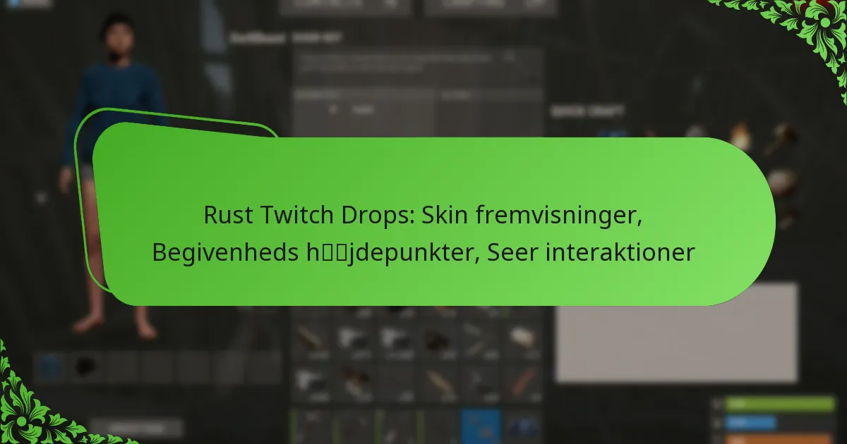 Rust Twitch Drops: Skin fremvisninger, Begivenheds højdepunkter, Seer interaktioner