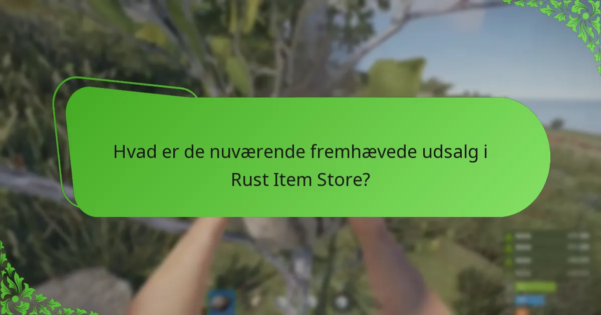 Hvad er de nuværende fremhævede udsalg i Rust Item Store?
