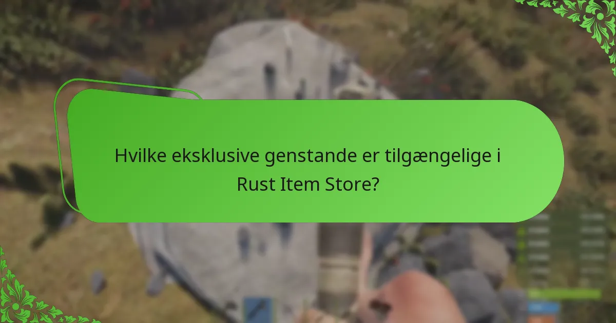 Hvilke fællesskabsarrangementer er knyttet til Rust Item Store?