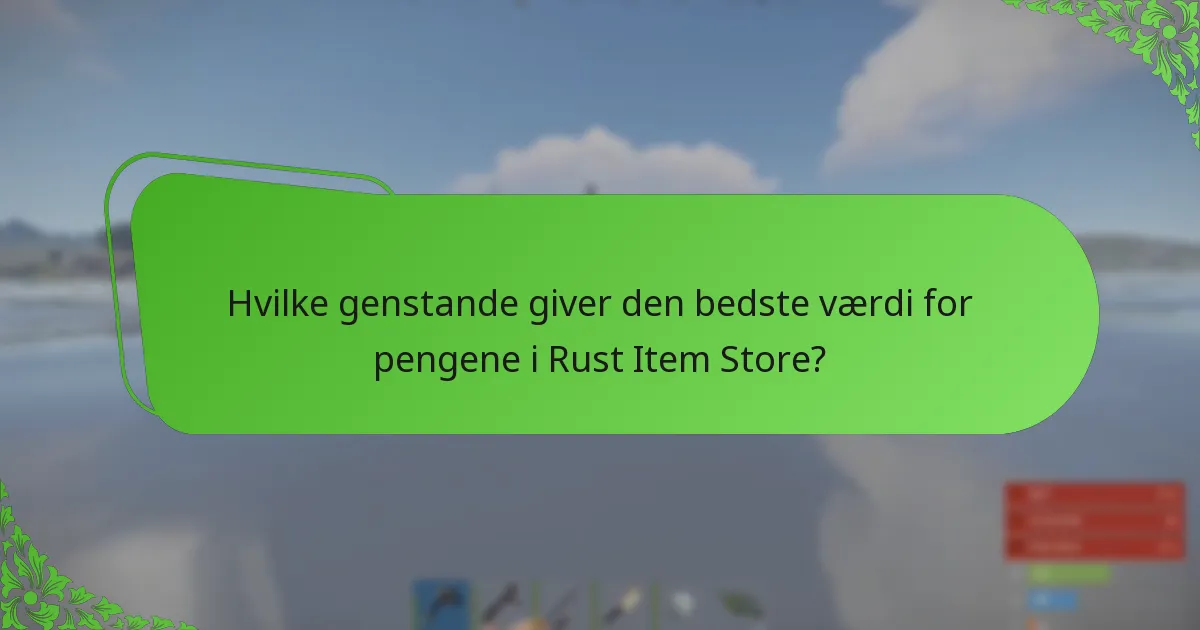 Hvilke genstande giver den bedste værdi for pengene i Rust Item Store?